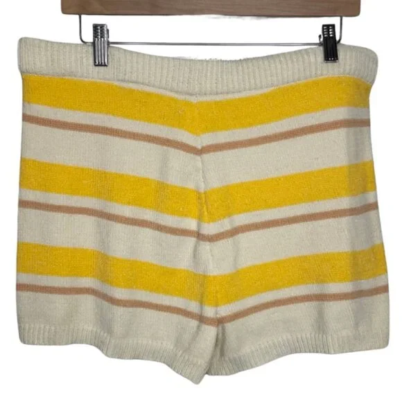 L*SPACE | NWT Sun Seeker Yellow Tie Waist Chenille Lounge Shorts | Size XL - Picture 6 of 10